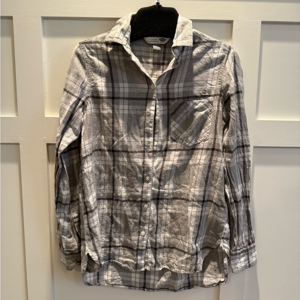 Classic Gray Plaid Men's Shirt